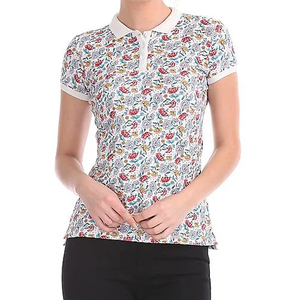 2025 polos estampados de alta calidad 100% algodón para mujer de alta calidad nueva moda algodón poliéster mujeres polos estampados - Product Image 1