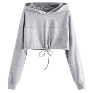 Crop Top Hoodies Calidad Premium Nuevo diseño 100% Algodón Poliéster Sudaderas con capucha para mujeres Hecho en Pakistán - Product Image 1
