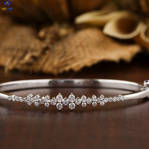 0.839 CT redondo corte brillante diamante 18K oro blanco diamante pulsera Cvd/Hpht diamante joyería - Product Image 1