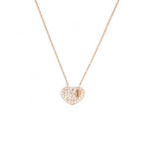 Pendentif Cœur en Argent Sterling 925 avec Pierre Blanche Sertie en Bezel, Charme Religieux en Or Rose, Bijou en Platine, Matière Principale - Product Image 4