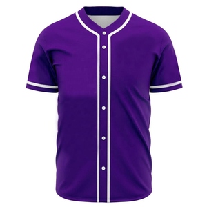 Camiseta de Béisbol Sublimada de Corte Moderno, Venta al Por Mayor OEM, 100% Poliéster, Secado Rápido, Transpirable, Unisex, con Botones - Product Image 1