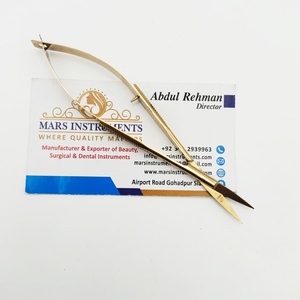 Ciseaux à ressort au plasma doré, lame droite en acier inoxydable, coupe-cuticule durable pour cils, fil à sourcils - Product Image 4