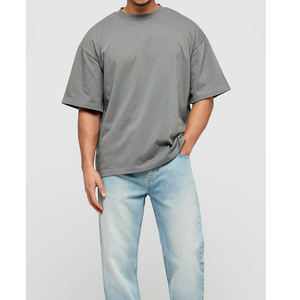 T-shirts pour hommes en coton lourd double couche personnalisé OEM à épaules tombantes Services OEM surdimensionnés Meilleurs T-shirts pour hommes surdimensionnés - Product Image 4