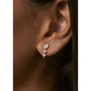 Pendientes J-Hoop con diamantes mixtos Jules en oro amarillo - Product Image 2