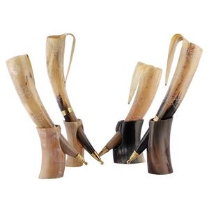 Corne à boire Viking classique, faite à la main, écologique, polie, avec support, meilleure qualité, poignée ergonomique, 33 cm, nouveau design - Product Image 2