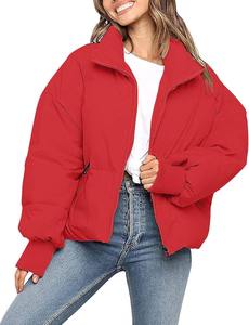 Dernière veste matelassée décontractée pour femme en toile doublée de fourrure imprimée respirante personnalisée pour l'hiver - Product Image 4
