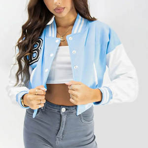 Chaqueta Corta Deportiva Estilo Universitario para Mujer, con Mangas Largas, Tallas Grandes, Chaquetas Universitarias de Béisbol - Product Image 5