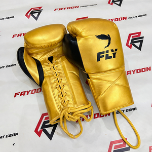 Gants de boxe de sparring à lacets bleus et blancs, modèle 2026, les plus vendus, en cuir véritable, pour arts martiaux et kickboxing, OEM ODM, professionnels - Product Image 2