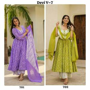 Evergreen Pretty Look Hermosa imagen real hecha a mano que se muestra en los días de funcionamiento Wear Anarkali Salwar Suit con Dupatta para la venta - Product Image 6