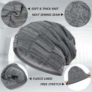 Logotipo personalizado Nuevo diseño Jacquard Letras Logo Acrílico Unisex Gorros de lana Precio barato al por mayor Unisex Gorro de punto - Product Image 6