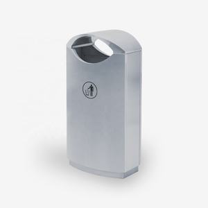 खड़े स्टेनलेस स्टील के कचरे के डिब्बे ब्रश सतह के इनडोर और आउटडोर कचरे के भंडारण बाल्टी - Product Image 1