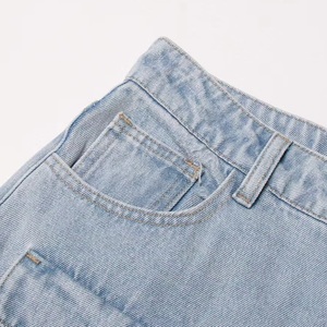 Streetwear Stack Denim pas cher Pantalon en coton Baggy empilé Jeans hommes Long pantalon droit délavé pantalon à jambes larges pour homme - Product Image 4