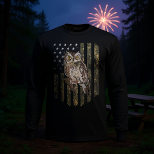 Camiseta de Manga Larga con Diseño de Camuflaje y Bandera Americana, Camiseta Promocional del 4 de Julio - Product Image 3