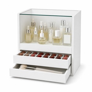 Espositore da banco bianco per trucchi, antipolvere, <span class=keywords><strong>con</strong></span> <span class=keywords><strong>coperchio</strong></span> in <span class=keywords><strong>vetro</strong></span> a ribalta, direttamente dalla fabbrica - Product Image 4