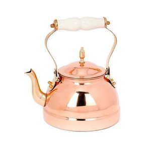 Hervidor de cobre clásico con exterior brillante y vientre redondo hecho a mano para cocinas elegantes o configuraciones de comedor temáticas - Product Image 4