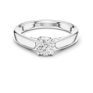 Bague de fiançailles solitaire en diamant de laboratoire rond brillant de 0,5 carat, clarté VVS-VS EF, or 18 carats, 14 carats, 10 carats et argent 925 rose - Product Image 1