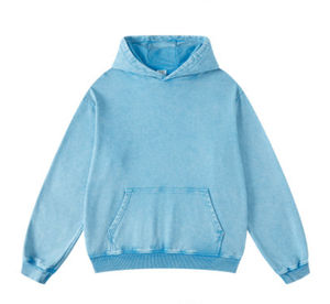 Nouvelle mode de sweat à capuche pour homme vierge, de couleur unie, de poids lourd, de haute qualité, sweat à capuche surdimensionné à épaules tombantes, délavé à l'acide avec fermeture éclair pour homme - Product Image 2