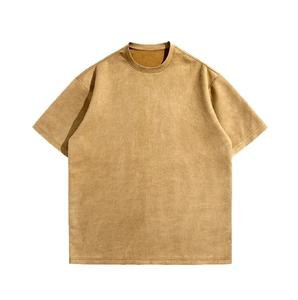 Camiseta de algodón con lavado ácido de peso pesado Vintage para hombre, Jersey transpirable de manga larga con cuello redondo de gran tamaño, tejido de punto, talla grande Unisex - Product Image 1