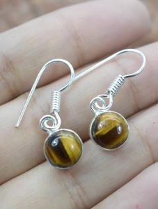 Tiger Eye's Gemstone <b>Earrings</b> Jewelry for Women Boho Style Jewelry 925 Sterling Silver Trending <b>Handmade</b> <b>Earrings</b> Gift for Her - Product Image 2