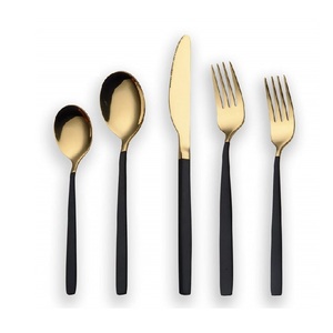Ensemble de couverts exclusif 4 pièces pièces modernes couverts en acier inoxydable doré ensembles de couverts pour usage quotidien restaurants de fête - Product Image 2