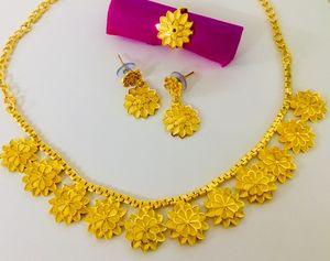 Ensemble de mode en cuivre plaqué or vintage 18 carats comprenant collier boucles d'oreilles diamant perle pierres cadeau pour lui/elle conçu USA France - Product Image 3