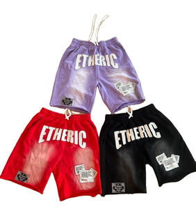 Shorts en jean pour homme 2026, style streetwear personnalisé, teint uni, tissé, à ourlet brut coupé - Product Image 1