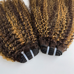 ผมต่อแบบ Afro Kinky Curly 4 ชิ้น 27 เส้น  แบบ 4A 4B ผมแท้ สีน้ำตาลบลอนด์ผสม  เนื้อผมเต็ม  สำหรับต่อผม - Product Image 6