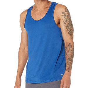 Camiseta sin mangas Lisa ajustada con logotipo personalizado barato de fábrica, camiseta sin mangas de algodón 100% para entrenamiento para hombre, recortada - Product Image 6