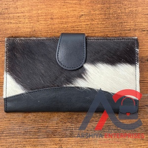 Cartera de cuero de vaca real, elegante, multiusos, carteras occidentales para mujer, bolso de mano de diseñador único de cuero genuino - Product Image 1