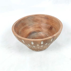 ชามไม้ขัดเงาทำมือระดับพรีเมียมสำหรับเสิร์ฟผลไม้และสลัด ดีไซน์ธรรมชาติ เป็นมิตรกับสิ่งแวดล้อม เหมาะสำหรับงานแต่งงาน ราคาประหยัด CRAFTS GALORE - Product Image 1