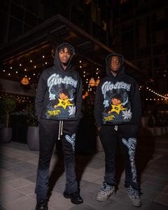 Sweat-shirt à capuche court et pantalon évasé imprimés lavés et graphiques streetwear personnalisés en 350 400gsm fabriqué au Pakistan - Product Image 2