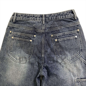 Shorts Vaqueros Deslavados para Hombre, Ropa Urbana de Algodón de Alta Calidad, Jeans Holgados con Logotipo Personalizado, Diseño Casual Personalizado - Product Image 4