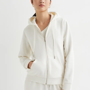 Sudadera con capucha de lana gruesa de invierno para mujer de alta calidad con cremallera Color sólido Anti-pillingbreathablehoodies para mujer - Product Image 1