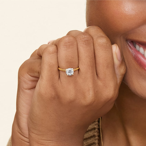 แหวนหมั้นเพชรที่โตแล้วได้รับการรับรองว่ามีรัศมีซ่อนแหวนทอง14K เครื่องประดับแต่งงานสำหรับผู้หญิง - Product Image 4