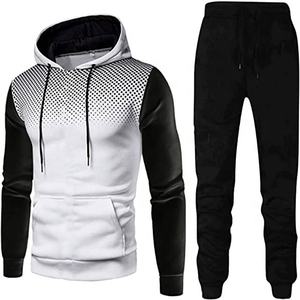 Men's High Quality Two-Piece Eco-Friendly Plus Size Tracksuit Solid <b>Hoodie</b> Fitness Clothing Customizable Logo Comfortable - Product Image 3