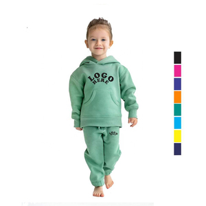 Conjunto Deportivo Infantil de Invierno al por Mayor, 100% Algodón, con Capucha y Forro Polar, 2 Piezas, Personalizable, Unisex - Product Image 6