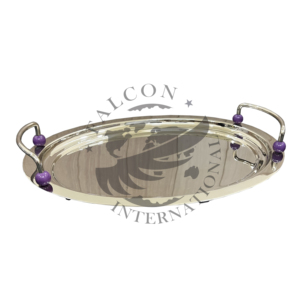 ชุดชามโลหะชุบเงินสำหรับตกแต่งงานแต่งงานอินเดียของขวัญอาหรับ - Product Image 6