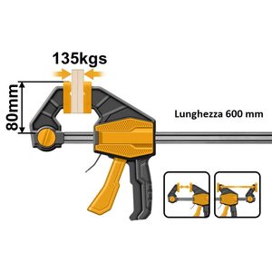 Morsetto in legno a sgancio rapido professionale da 80x600mm (24 € ) con Hardware a barra reversibile per varie applicazioni - Product Image 2