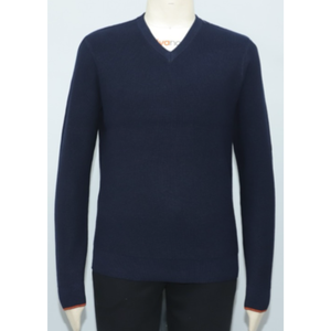 Pull en maille à col rond à manches longues pour homme personnalisé, anti-froissement, coton biologique, motif jacquard, design torsadé, motif uni, tricoté - Product Image 3