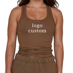 Fabriqué en usine de haute qualité respirant femmes coupe décontractée confortable gilet personnalisé femmes tissu côtelé Fitness Sport débardeur - Product Image 5