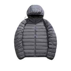 Chaqueta larga acolchada de algodón para hombre, cuello levantado con capucha, logotipo frontal, impermeable, a prueba de viento, informal, de invierno - Product Image 1