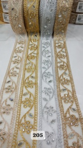 Custom Made Mirror Embroidered Grosgrain <b>Ribbon</b> and Laces for Wedding Dress Designers and Trim Stores in Unique Colors - Product Image 6