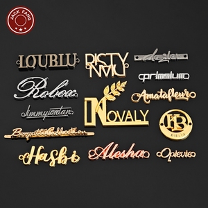 Bag <b>Gold</b> custom metal logo Hijab Abaya Scarf Shoes Custom Brand logo Metal Label Personalised metal tag for <b>Clothes</b> Clothing - Product Image 1