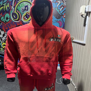 Conjunto de chándal para hombre 400GSM Stone Wash 100% algodón Regular Fit Joggers con Sudadera con capucha Boxy Fit de gran tamaño Chándales más vendidos - Product Image 2