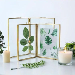 Best Selling Round Shape Brass Border Clear <b>Glass</b> Hanging <b>Photo</b> <b>Frame</b> for Wall Decorate Office & Home Living Room Decorations - Product Image 6