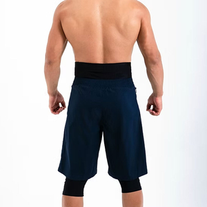 Custom Logo High Street 100% Cotton Awrah <b>Shorts</b> Solid <b>White</b> Color Breathable Beach Muslim Covers 2 Layer <b>Men</b> - Product Image 2