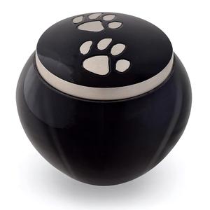 Urna Funeraria de Metal Premium Odyssey, Diseño Moderno con Patrón de Huella Negra, Recuerdo Elegante para Servicios Funerarios de Mascotas, Oculta las Cenizas con Estilo - Product Image 4