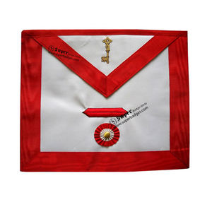 4th Degree Lux Scottish Rite Tablier maçonnique de haute qualité Tissu brodé avec décoration en dentelle 24th Design - Product Image 6