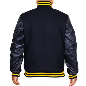 Veste universitaire personnalisée à prix de gros pour hommes, vestes à col montant pour la saison d'hiver devant de taille plus style letterman pour hommes - Product Image 2