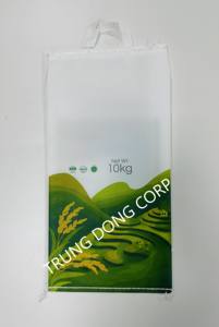 Sacos de arroz tejidos de PP laminados BOPP de alta calidad con asa Certificado de grado alimenticio para 5kg a 10kg Hecho en Vietnam - Product Image 2